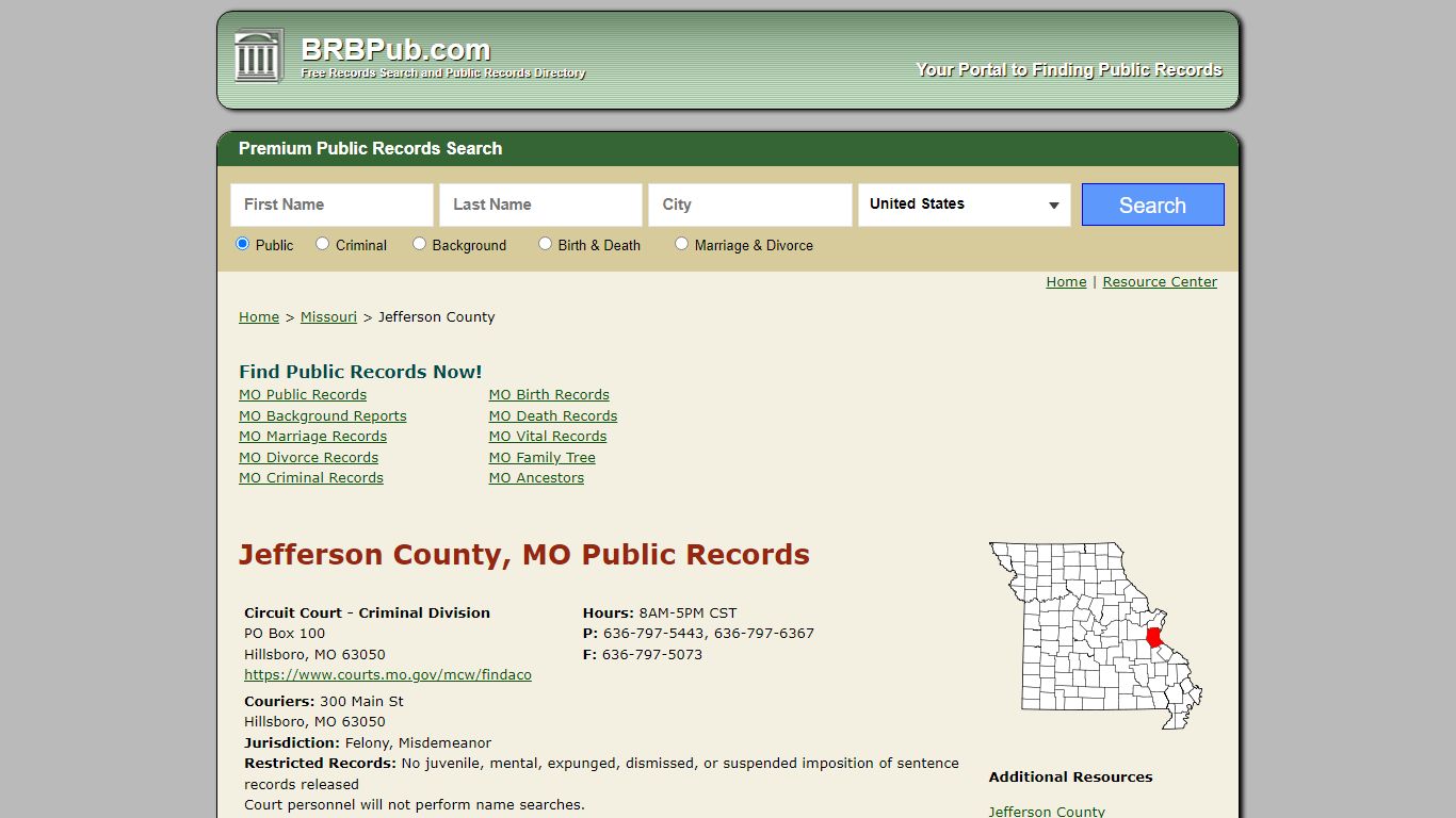 Jefferson County Public Records | Search Missouri ...